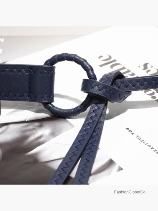 PU Leather Knotted Waist Belt for Women Thin Strap Dress Belt main image 4